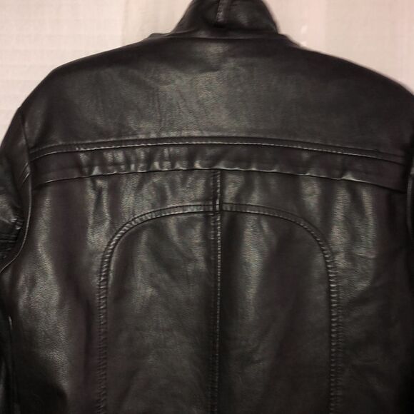 SK M Autumn Faux Leather Lined Moto Jacket with Studs - Picture 10 of 16